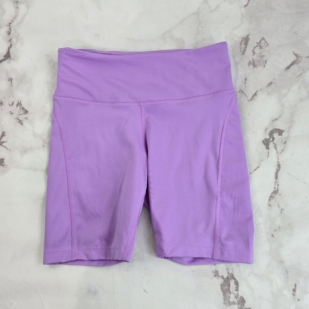 Nike Shorts Women Small Lavender Biker Bike High Rise Dri Fit Running Pocket